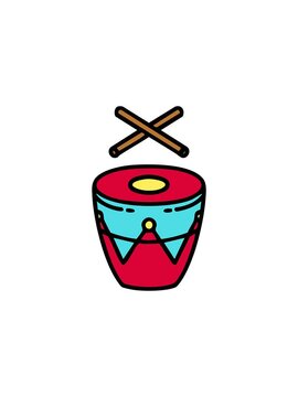 flashy sales animation of traditional brazilian drum percussion instrument