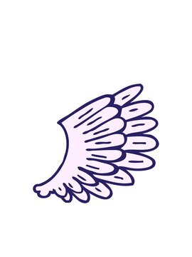 bobbing motion animation of cartoon doodle angel wings