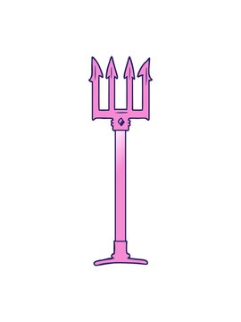 bob and pause animation of cartoon trident