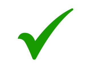 Green Approval Check Icon PNG on Transparent Background
