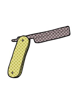 shine light effect animation of cartoon doodle cut throat razor