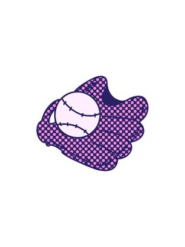 starburst effect animation of hand drawn cartoon doodle of a baseball and glove