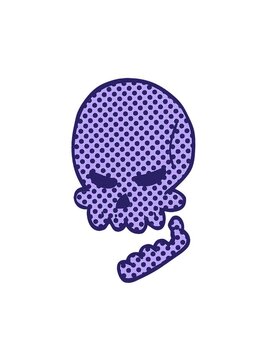 spinning motion animation of cartoon halloween skull