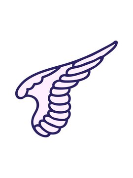 bob and pause animation of tattoo in traditional style of a wing