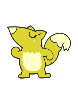 changing color animation of cartoon doodle squirrel