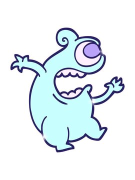 glitter effect animation of hand drawn doodle style cartoon green alien