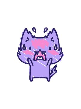 popping motion animation of Scared Cat Chalk Drawing