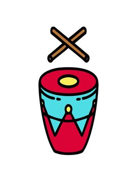 stretching up animation of traditional brazilian drum percussion instrument
