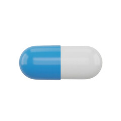 Single blue and white capsule