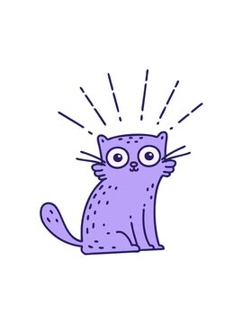 spinning motion animation of illustration of a traditional tattoo style surprised cat