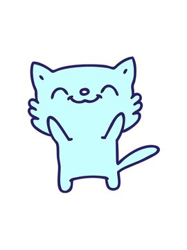 spinning motion animation of cartoon of a happy little cat