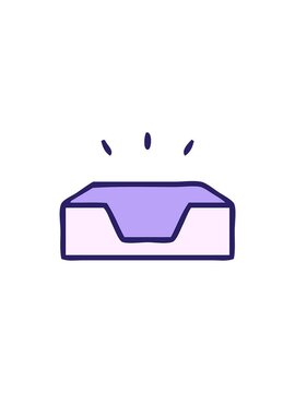 sales flash animation of cute cartoon of a empty in tray