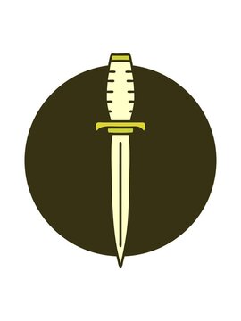 changing color animation of tattoo style image of a dagger