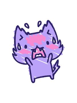 shaking motion animation of Scared Cat Chalk Drawing