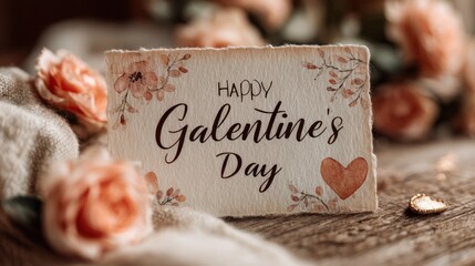 Happy Galentine&rsquo;s Day card with hearts and flowers designed for modern greeting visuals feminine creativity seasonal celebration and emotional connection between women
