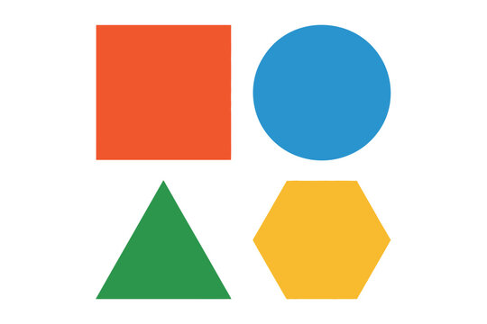 Colorful Geometric Shapes Arrangement Graphic