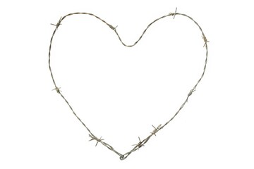 Metal heart symbol in rustic and vintage style.