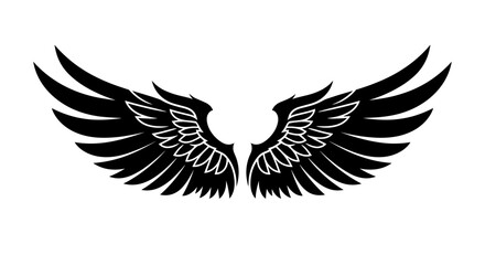 Obraz premium Black Angel Wings Graphic Design Element 2.