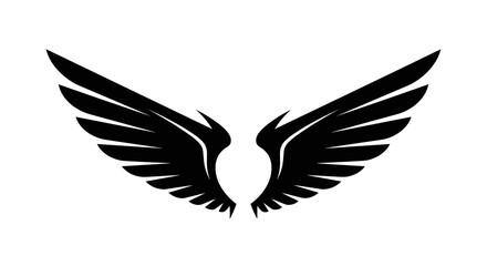 Fototapeta premium Black Angel Wings Silhouette Graphic Design 2.