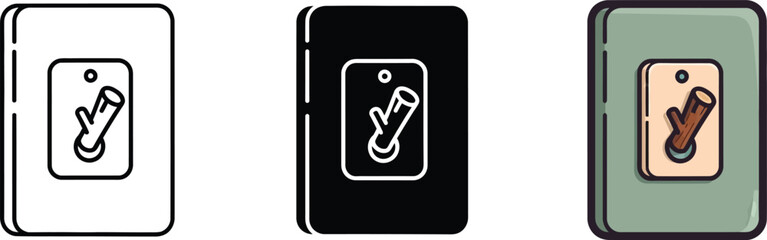 Light switch icon showing an on/off toggle for electrical current control in three styles isolated on white background, Vector