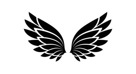 Obraz premium Black Feathered Wings Graphic Design Element.