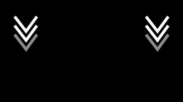 Down side blinking arrow, road sign direction concept. abstract arrow indicating animation.