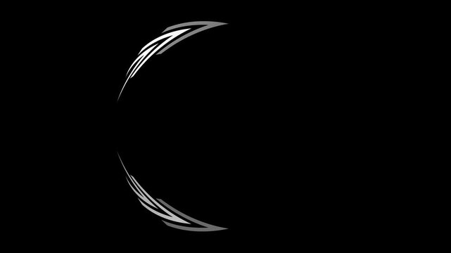 Speed Lines in Circle Form beautiful abstract background. Circular laurel foliate, Laurel wreath black symbol.