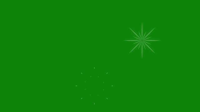firework cartoon style circle burst animation with white line, flat, vector explosions motion effects, and glowing geometric spark trails on transparent black screen background. 4k background