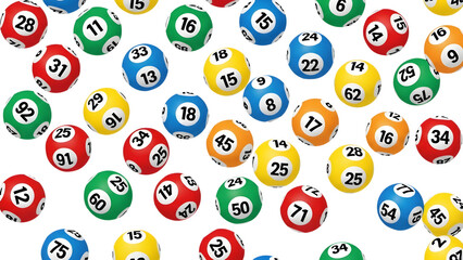 Colorful lottery balls in array