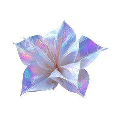 Fototapeta premium Iridescent fantasy flower on transparent