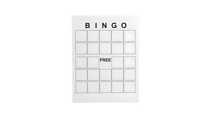 Empty bingo card