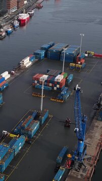 Aerial view of St John's Newfoundland Canada in November overlooking the water