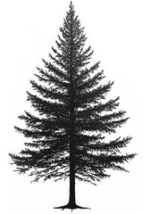 Stylized pine tree outline high resolution picture