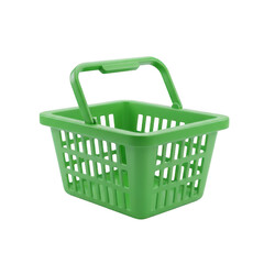 Fototapeta premium Green plastic shopping basket