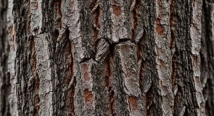 Obraz premium Close-up of Rough Tree Bark Texture, Natural Wood Pattern, Organic Background