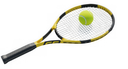 Tennis racket with ball