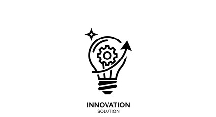 Innovation Solution Light Bulb Gear Arrow Spark.