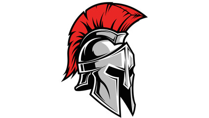 Illustration of a Spartan Helmet with Red Plume.