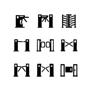 turnstiles vector icon set on a white background
Vector icon set