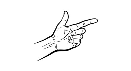 Obraz premium Hand Gesture Pointing Direction with Thumb Up.