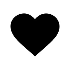 Black heart silhouette isolated on white background minimalist love symbol vector