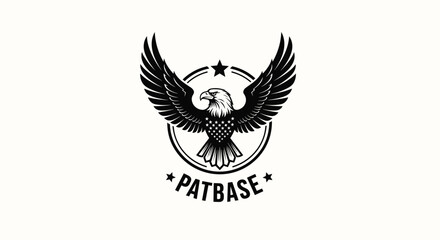 Fototapeta premium Patbase Eagle Emblem with Wings Spread Wide.