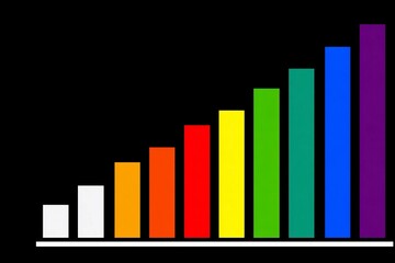 Colorful bar graph shows growth trends in data