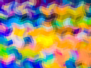 Illustration Square Wave Design Multi Colour Segment Background.