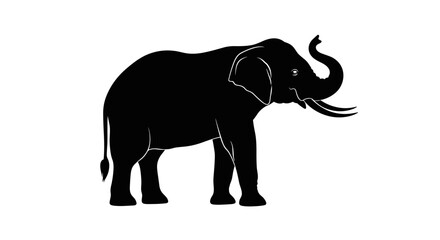 Fototapeta premium Silhouette of an African Elephant standing majestically.