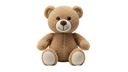 Obraz premium Cute Brown Plush Teddy Bear Isolated on White Background