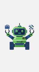 Fototapeta premium Advanced AI Robot Delivering Technical Support And Strategic Business Solutions