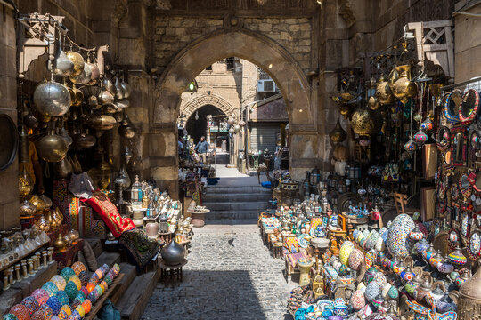 colorful lamps are selling at khan el kalili market in cairo, Egypt	
