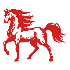 Lunar new year 2026 horse zodiac png element for festive composition