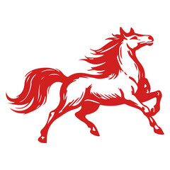 Chinese new year 2026 horse png illustration isolated on transparent background